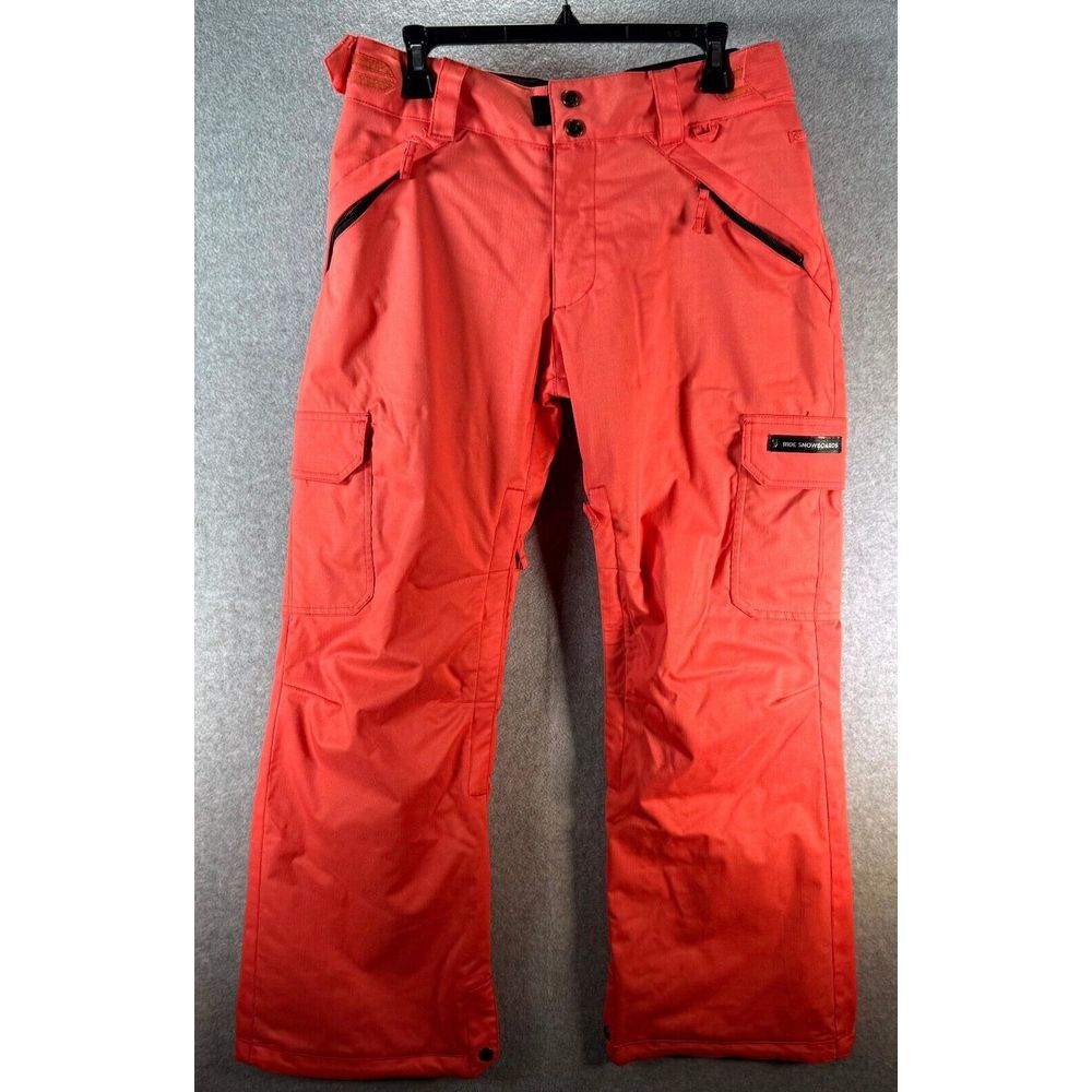 Ride Snowboard Pants Women Medium Orange Waterproof Cargo Pockets Outdoor Winter